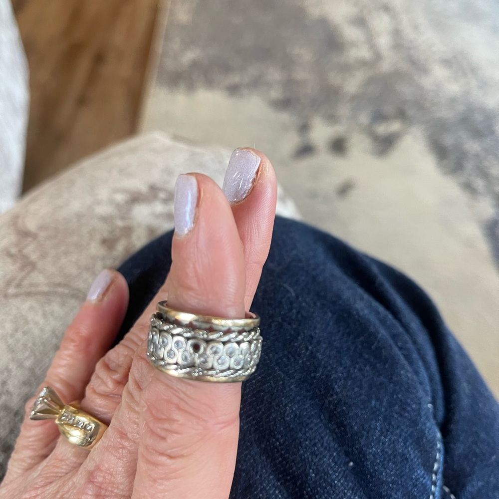 Sterling silver 14k spinner Band Ring